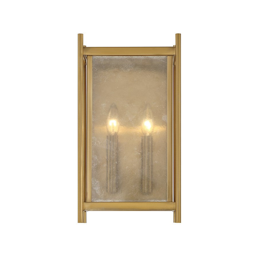 Jacobs 2-Light Wall Sconce, Warm Brass