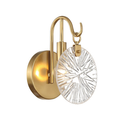 1 Light Bathroom Vanity Light, Warm Brass