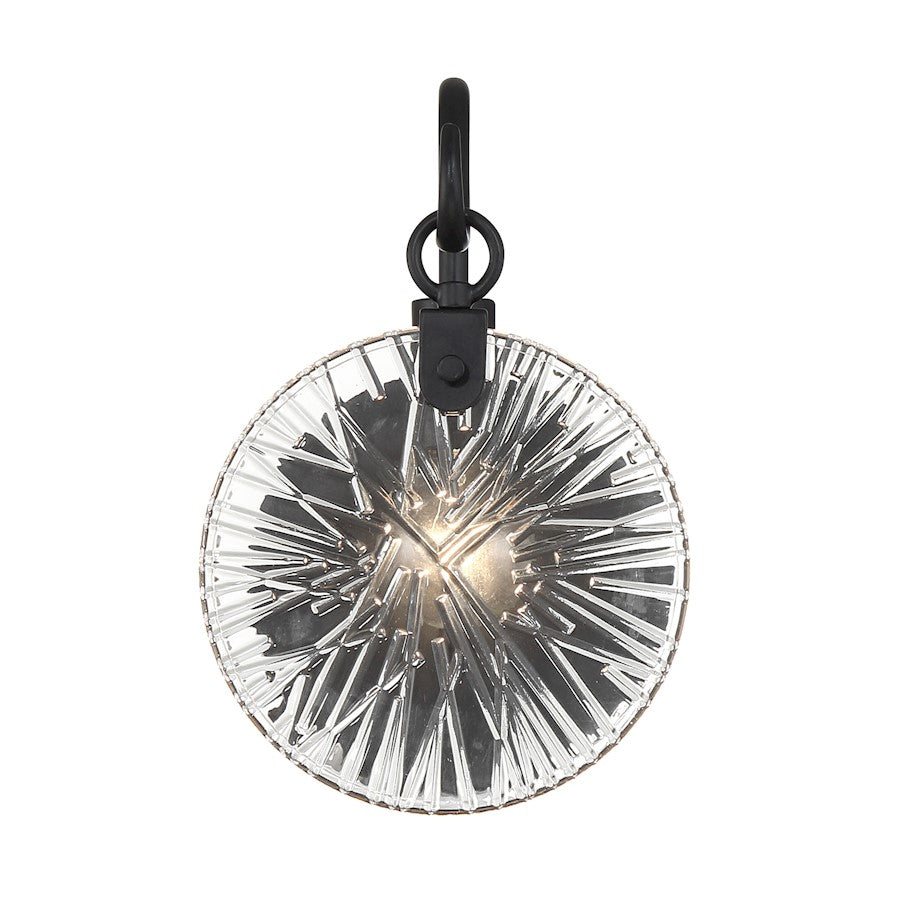 1 Light Bathroom Vanity Light, Matte Black