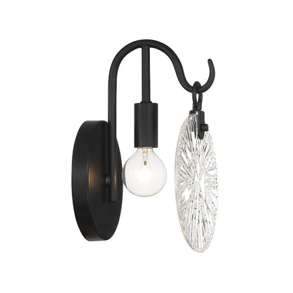 1 Light Bathroom Vanity Light, Matte Black