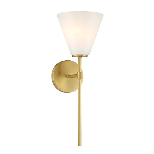 Savoy Essentials Blair 1 Light Sconce, Warm Brass/Strie