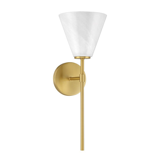 Savoy Essentials Blair 1 Light Sconce, Warm Brass/Strie
