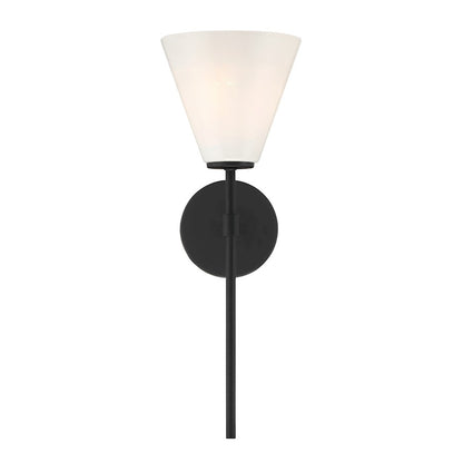Savoy Essentials Blair 1 Light Sconce, Matte Black/Strie