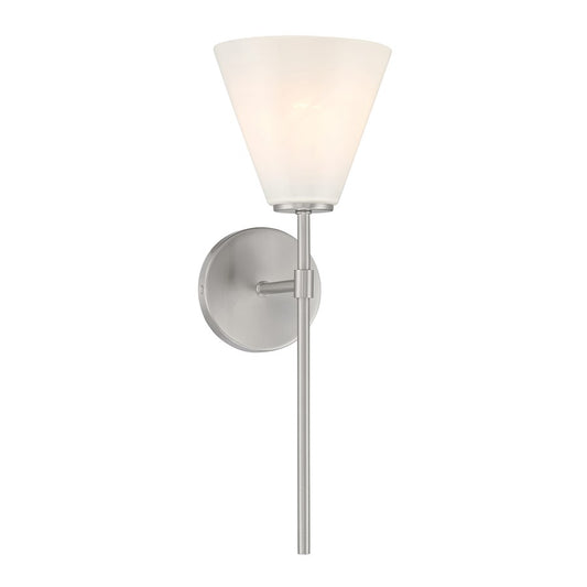 Savoy Essentials Blair 1 Light Sconce, Satin Nickel/Strie