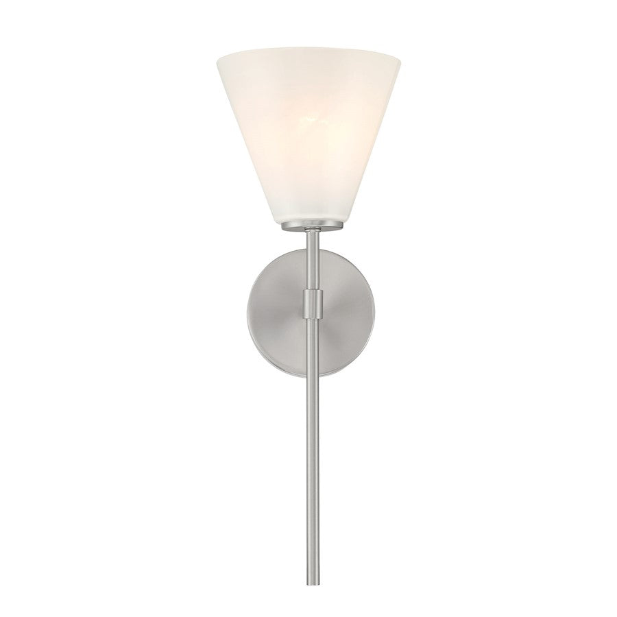 Savoy Essentials Blair 1 Light Sconce, Satin Nickel/Strie