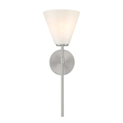 Savoy Essentials Blair 1 Light Sconce, Satin Nickel/Strie