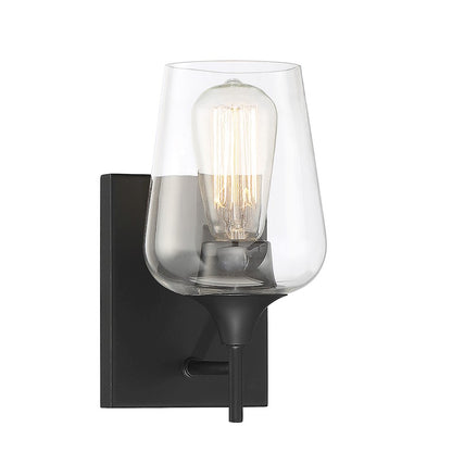 Octave 1 Light Wall Sconce, Black