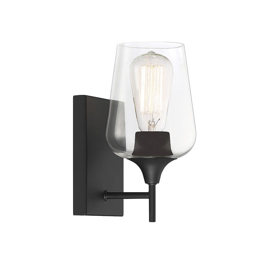 Octave 1 Light Wall Sconce, Black