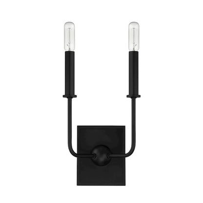 Essentials Avondale 2 Light Sconce, Matte Black