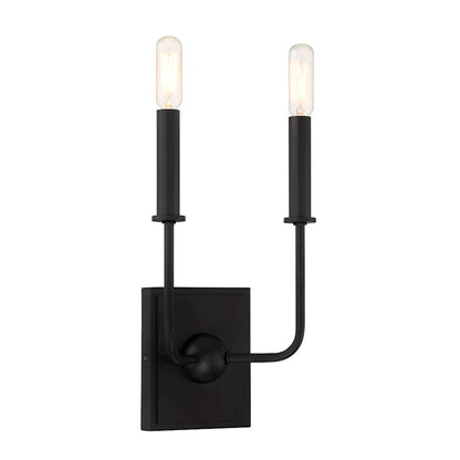 Essentials Avondale 2 Light Sconce, Matte Black