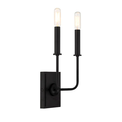 Essentials Avondale 2 Light Sconce, Matte Black