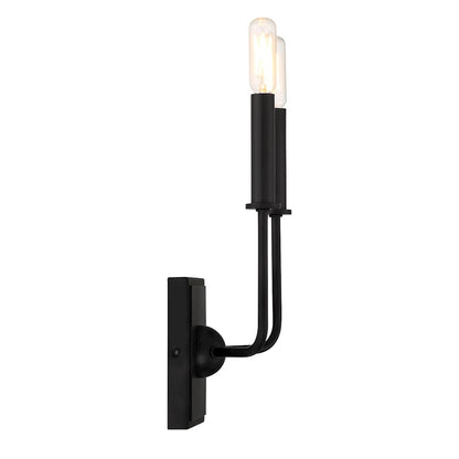 Essentials Avondale 2 Light Sconce, Matte Black