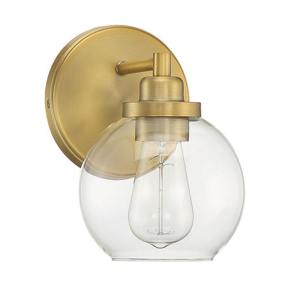 Carson 1-Light Bathroom Vanity Light, Warm Brass