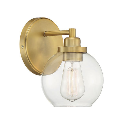 Carson 1-Light Bathroom Vanity Light, Warm Brass