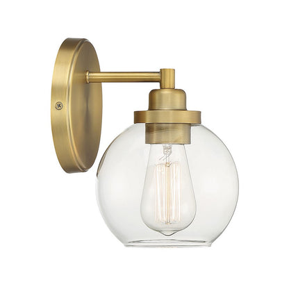 Carson 1-Light Bathroom Vanity Light, Warm Brass