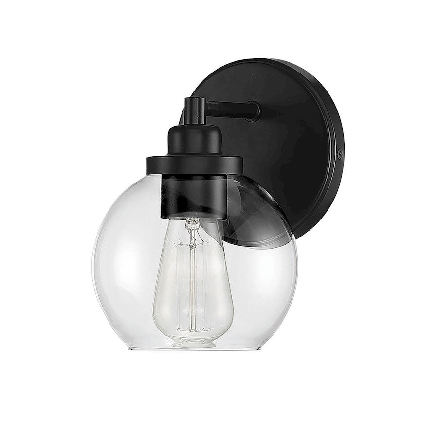 Carson 1-Light Bathroom Vanity Light, Matte Black