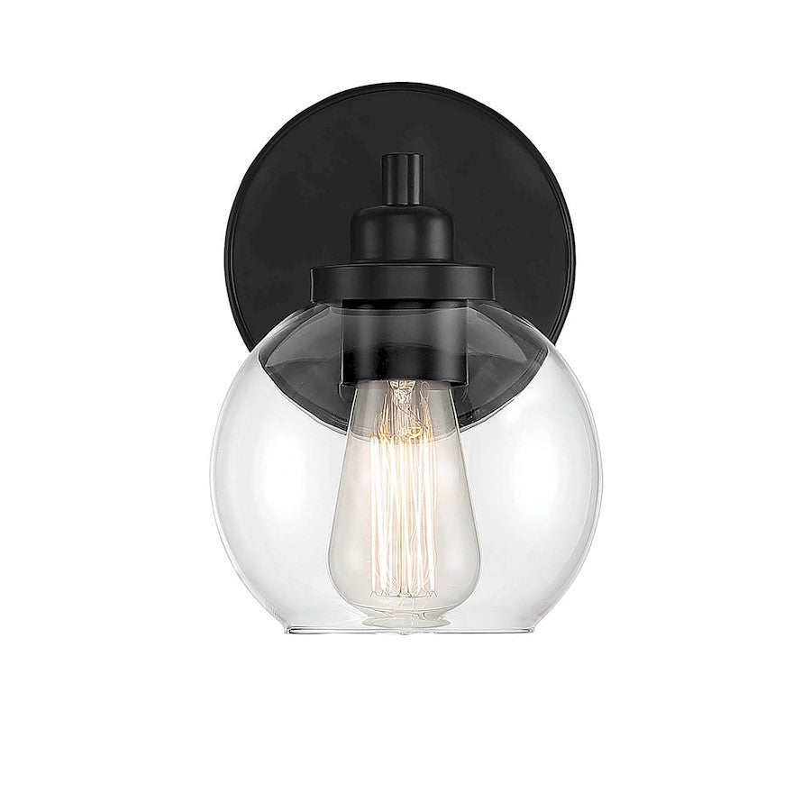 Carson 1-Light Bathroom Vanity Light, Matte Black