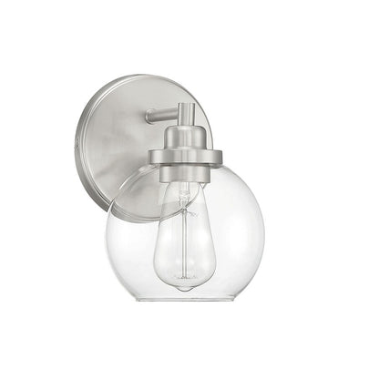 Carson 1-Light Bathroom Vanity Light, Satin Nickel