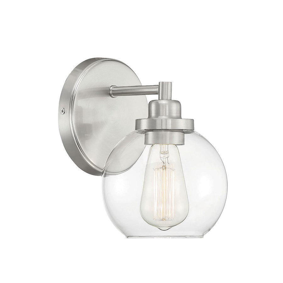 Carson 1-Light Bathroom Vanity Light, Satin Nickel