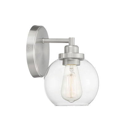 Carson 1-Light Bathroom Vanity Light, Satin Nickel