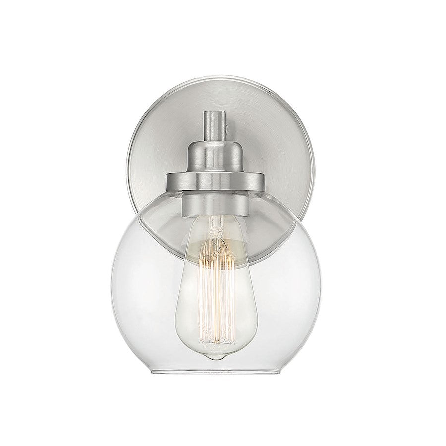 Carson 1-Light Bathroom Vanity Light, Satin Nickel