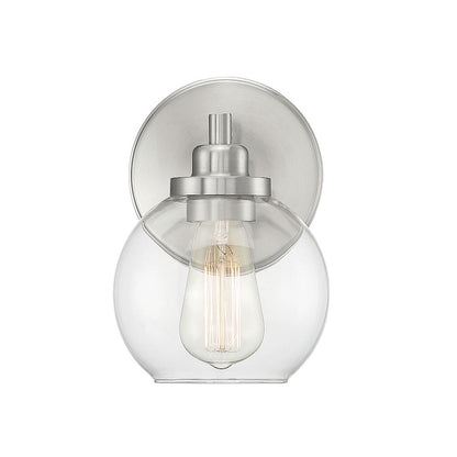 Carson 1-Light Bathroom Vanity Light, Satin Nickel