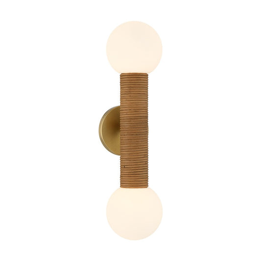 Savoy House Jarrell 2 Lt Sconce, White Opal, Warm Brass