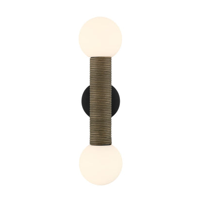 Savoy House Jarrell 2 Lt Sconce, White Opal, Matte Black