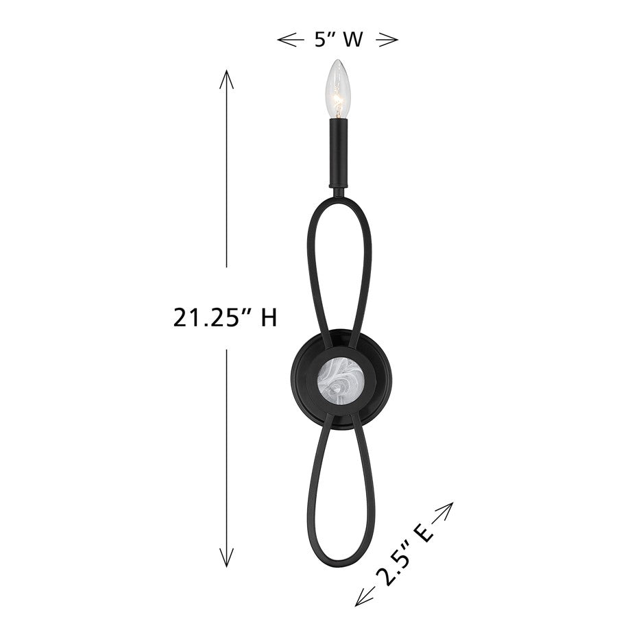 Savoy House Minette 1 Lt Sconce, Matte Black
