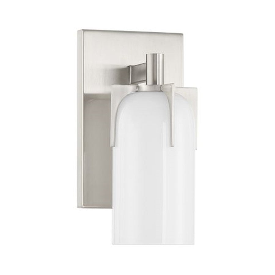 1 Light Bathroom Vanity Light, Satin Nickel