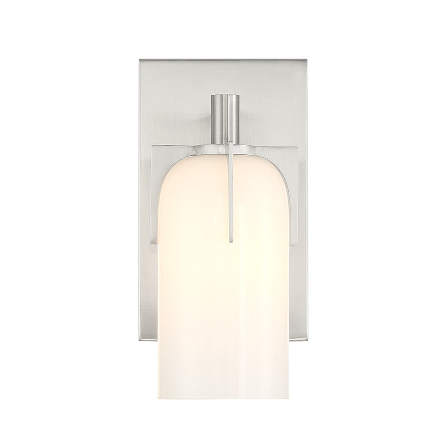 1 Light Bathroom Vanity Light, Satin Nickel