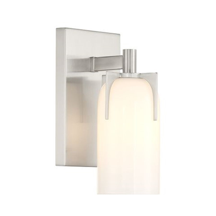 1 Light Bathroom Vanity Light, Satin Nickel