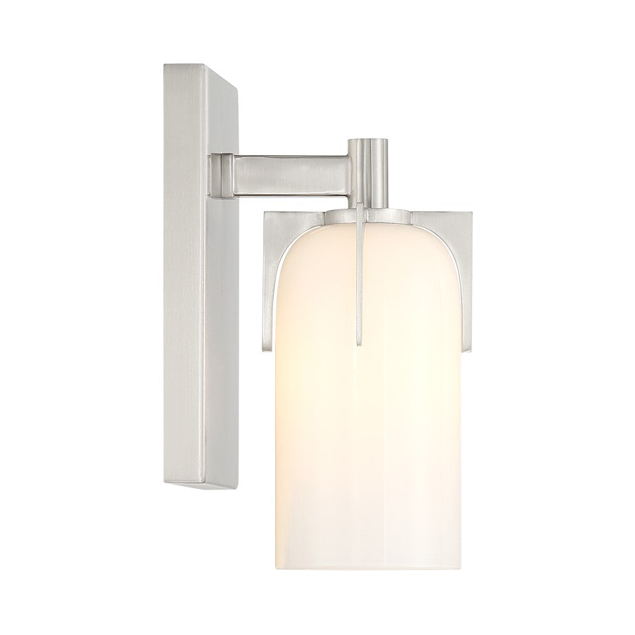 1 Light Bathroom Vanity Light, Satin Nickel