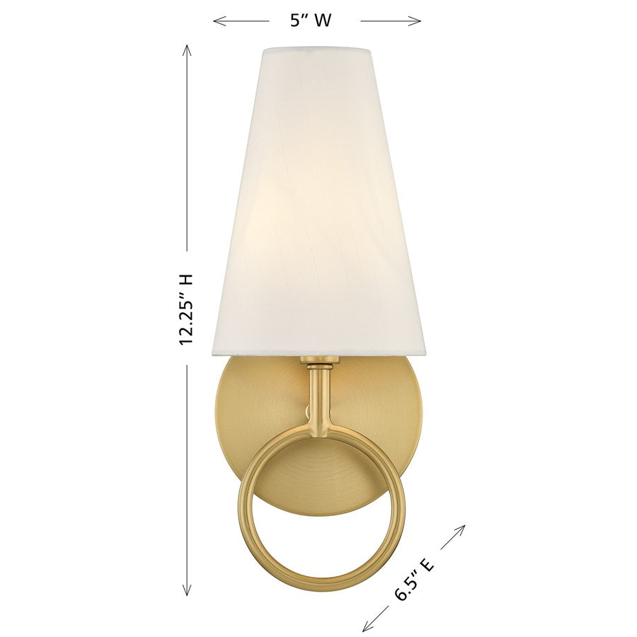 Savoy House Wilkes 1 Lt 12" Sconce, Warm Brass