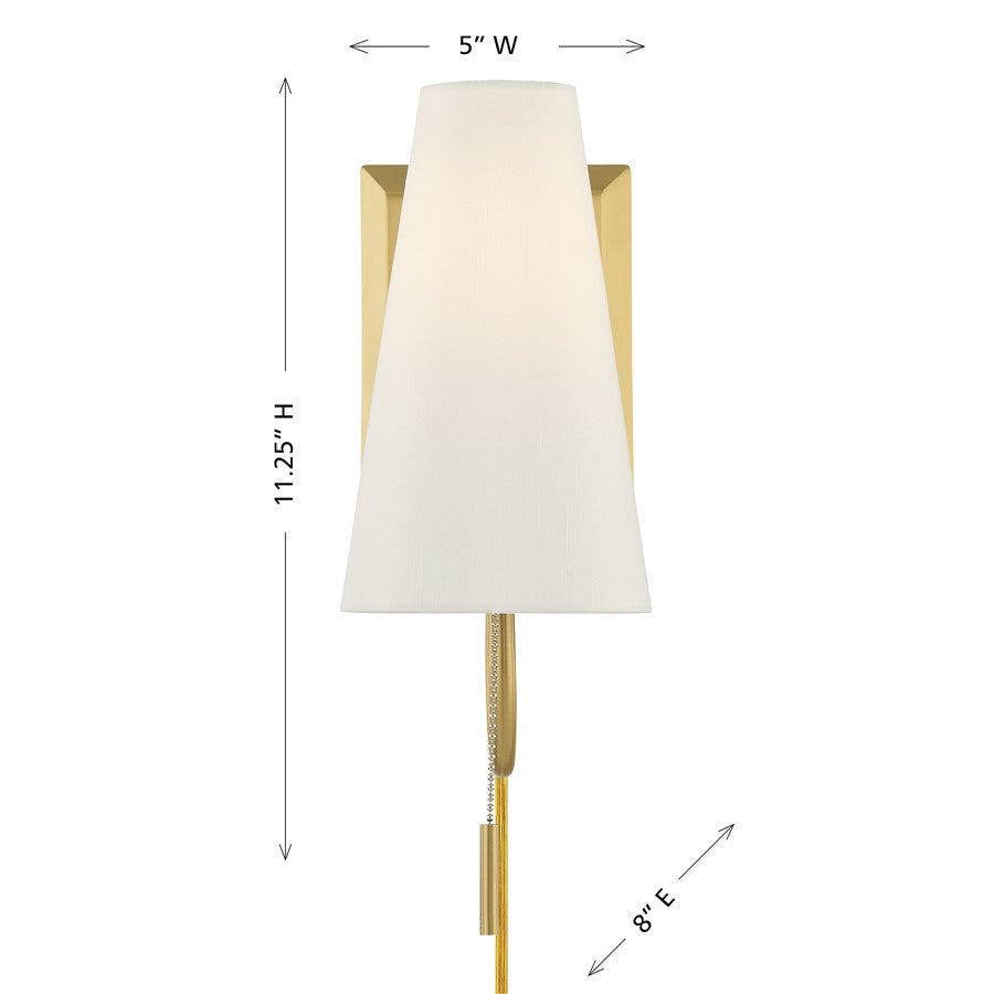 Savoy House Wilkes 1 Lt 11" Sconce, Warm Brass
