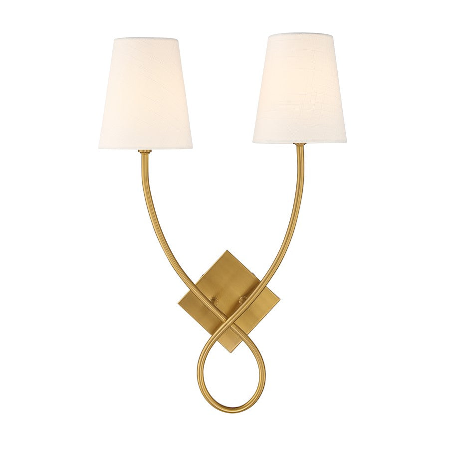 Savoy House Barclay 2-Light Wall Sconce, Warm Brass - 9-4928-2-322