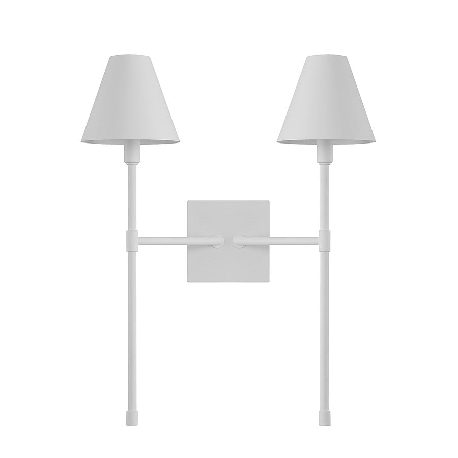 Jefferson 2-Light Wall Sconce, Bisque White