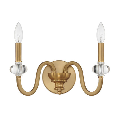 Bergdorf 2-Light Wall Sconce, Warm Brass