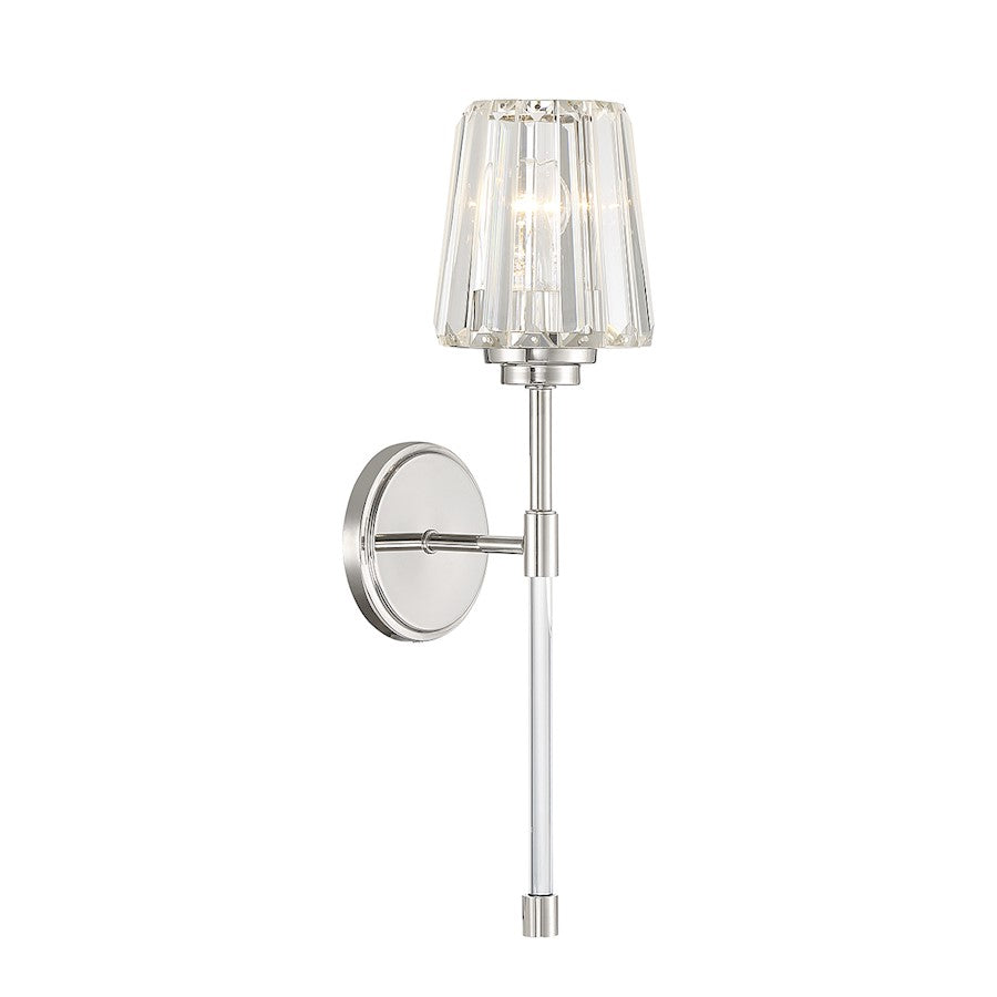 Garnet 1-Light Wall Sconce, Polished Nickel