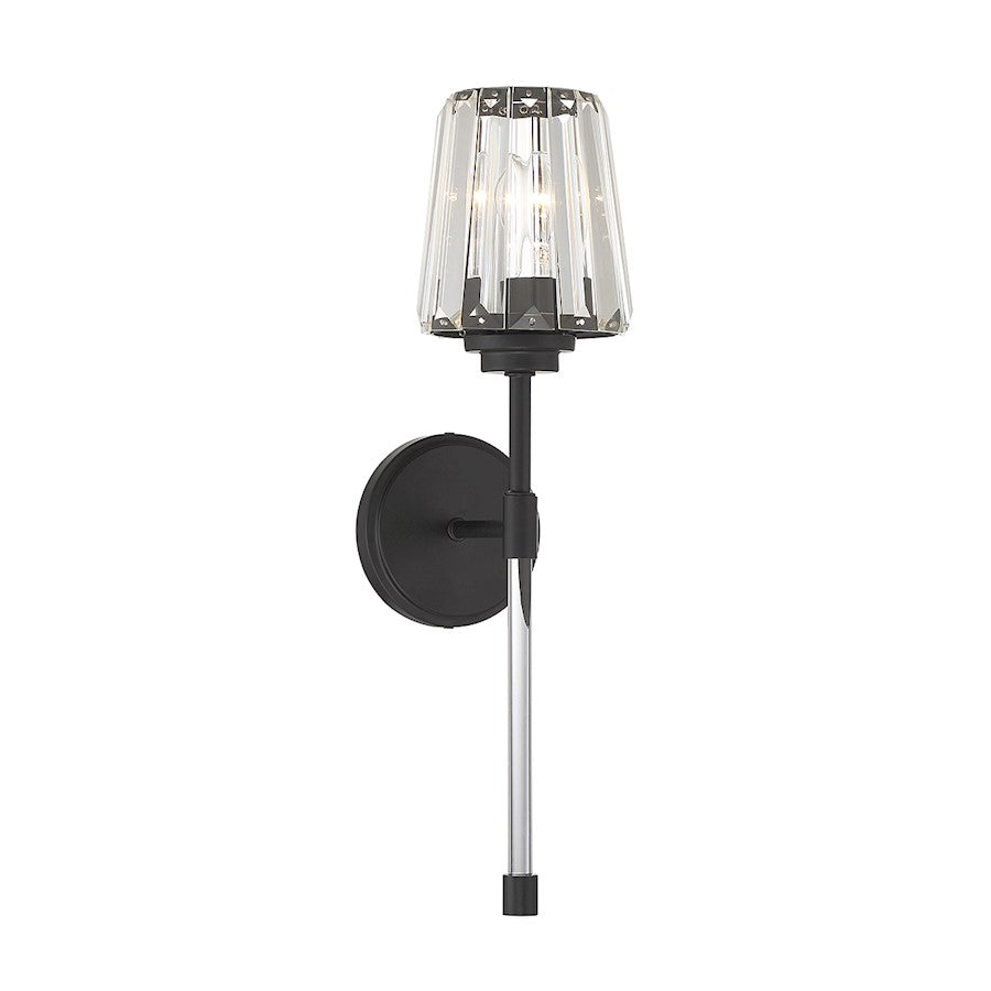 Savoy House Garnet 1-Light Wall Sconce, Matte Black - 9-6001-1-89