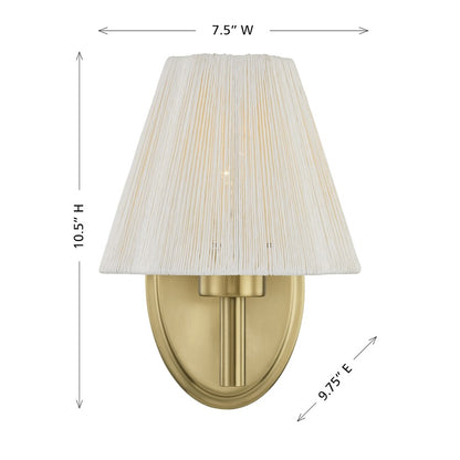 Savoy House Rosa 1 Lt 11" Sconce, Noble Brass