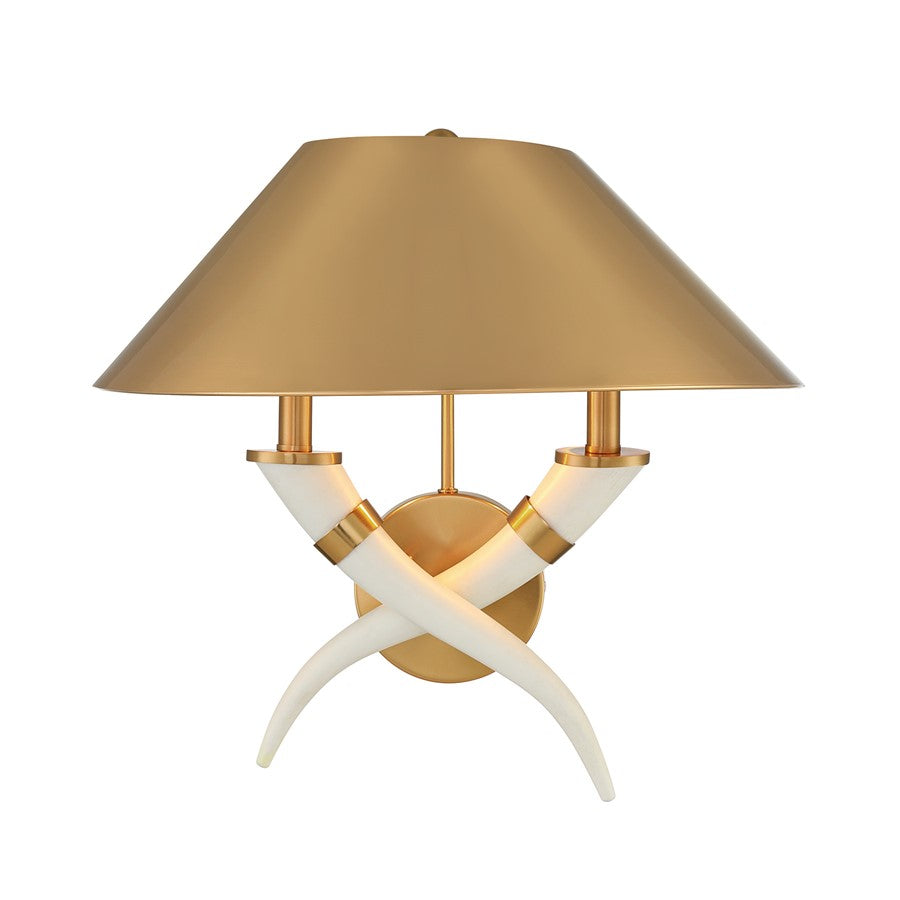 Savoy House Hearne 2 Lt Sconce, Warm Brass - 9-6301-2-322