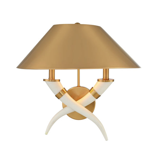 Savoy House Hearne 2 Lt Sconce, Warm Brass