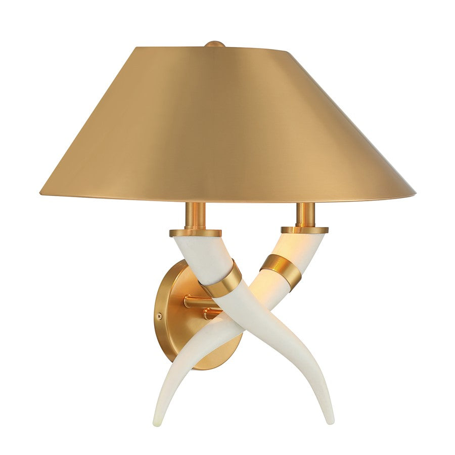 Savoy House Hearne 2 Lt Sconce, Warm Brass