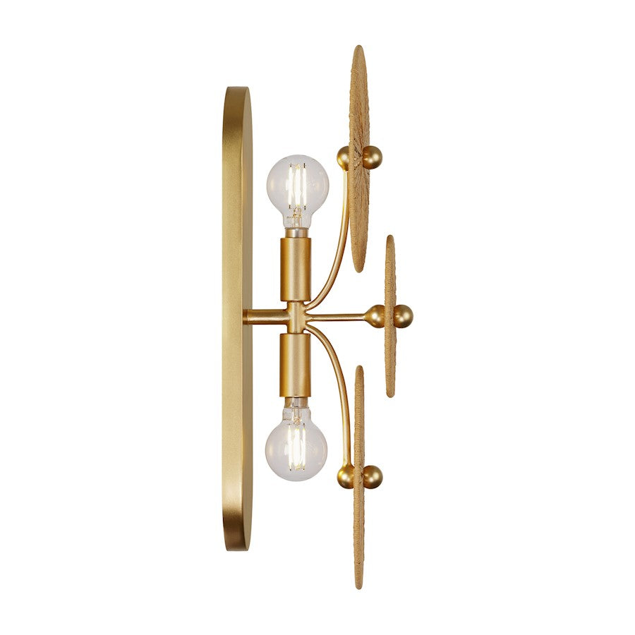 Savoy House Abbott 2 Light Sconce, Distressed Gold