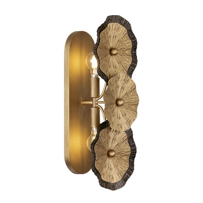Savoy House Lincoln 2 Light Sconce, Distressed Gold and Bronze