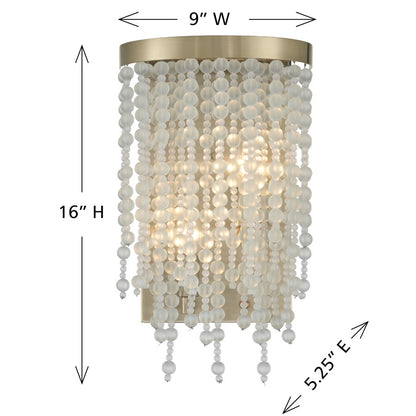 Savoy House Jeanette 2 Lt Sconce, Noble Brass