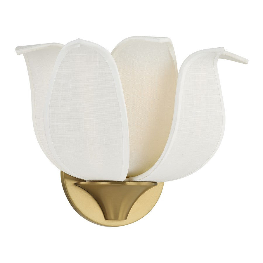 Savoy House Elsie 1 Lt Sconce, Warm Brass