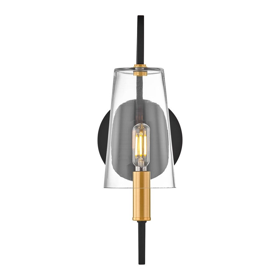 Savoy House Hanley 1 Lt Sconce, Matte Black and Warm Brass