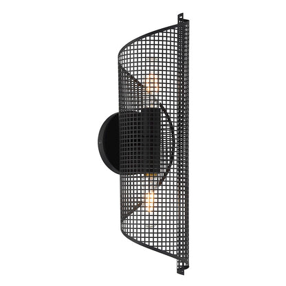 Savoy Essentials Hillbourne 2 Light Sconce, Matte Black/Perforated - 9-8030-2-89